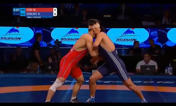 Кыргызстандык Арсен Эралиев vs Вон Чол Юн (Түндүк Корея). Бронза - 59 кг 