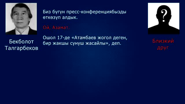  Элдик парламенттин лидери Төрөбай Колубаевдин досу менен сүйлөшүүсү