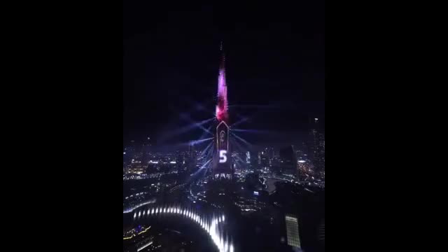 Дубай шаарындагы жаңы жылдык фейерверк